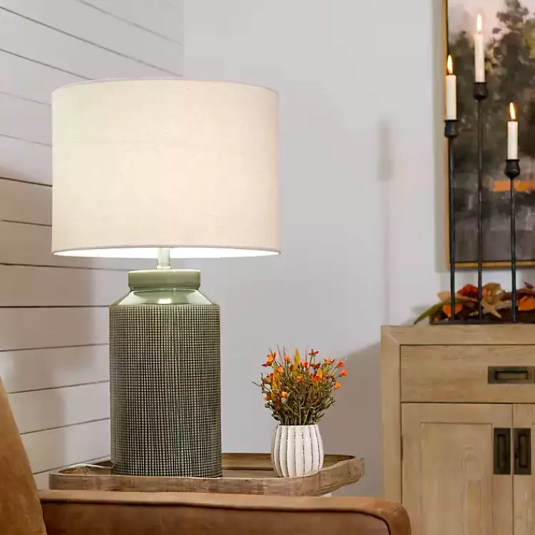 olive_green_grid_ceramic_table_lamp_2.webp Olive Green Grid Ceramic Table Lamp>Kirklands Home Fashion