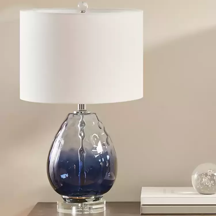 Ombre Blue Glass Teardrop Table Lamp>Kirklands Home Fashion