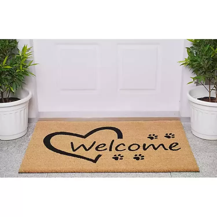 open_heart_welcome_paws_doormat_2.webp Open Heart Welcome Paws Doormat>Kirklands Home Clearance