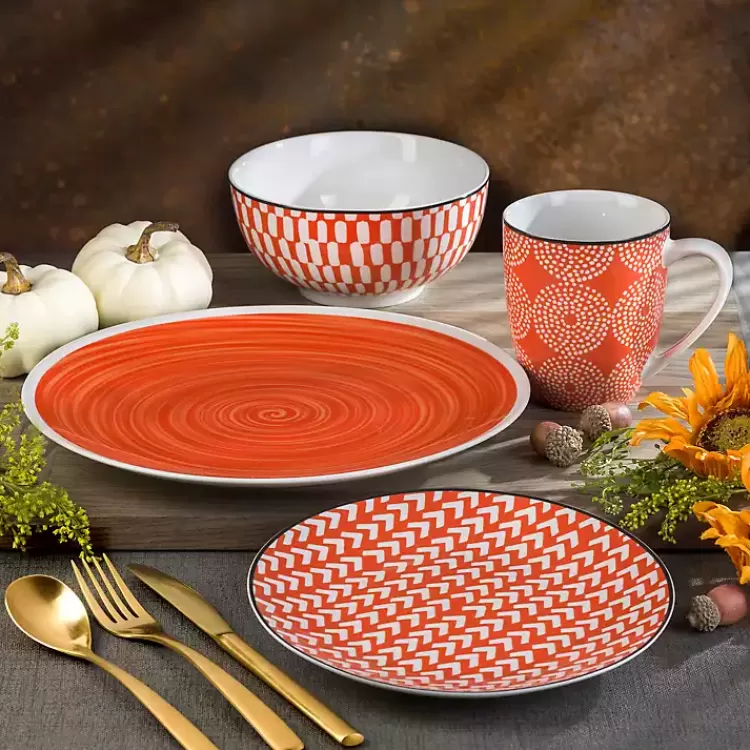 opulent_orange_stoneware_pc_dinnerware_set_2.webp Opulent Stoneware 16-pc. Dinnerware Set>Kirklands Home Outlet
