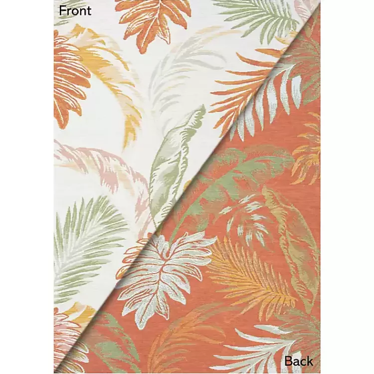 Orange & Green Palms Reversible Outdoor Rug, 5x7>Kirklands Home Discount