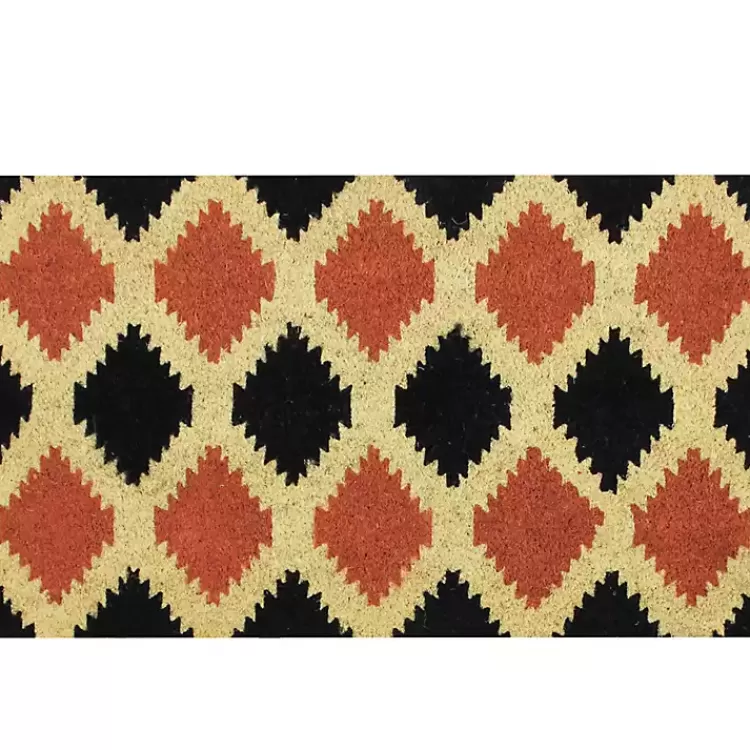 Orange and Black Western Diamond Doormat>Kirklands Home Clearance