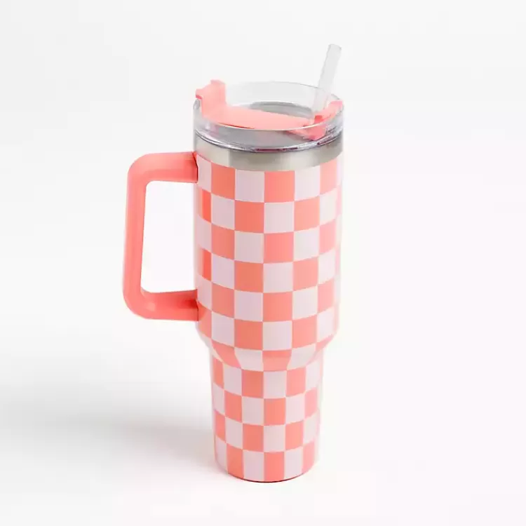 Checkered Otto 40 oz. Insulated Tumbler>Kirklands Home Sale