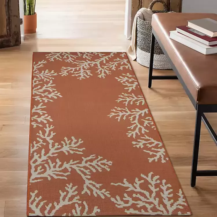 Coral Indoor/Outdoor Runner, 1x4>Kirklands Home Shop