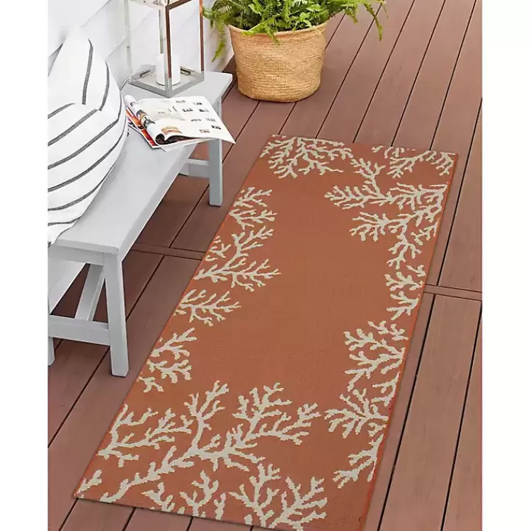 Coral Indoor/Outdoor Runner, 1x4>Kirklands Home Shop