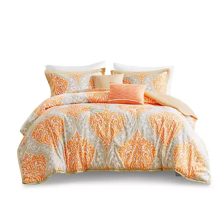 Orange Damask 5-pc. California King Comforter Set>Kirklands Home Online