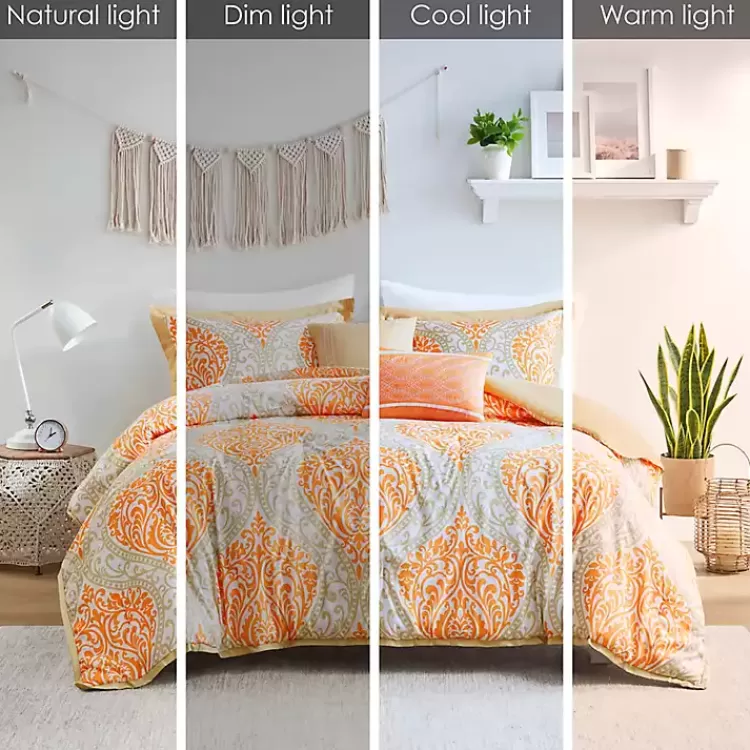 orange_damask_pc_fullqueen_comforter_set_4.webp Orange Damask 5-pc. Full/Queen Comforter Set>Kirklands Home Best