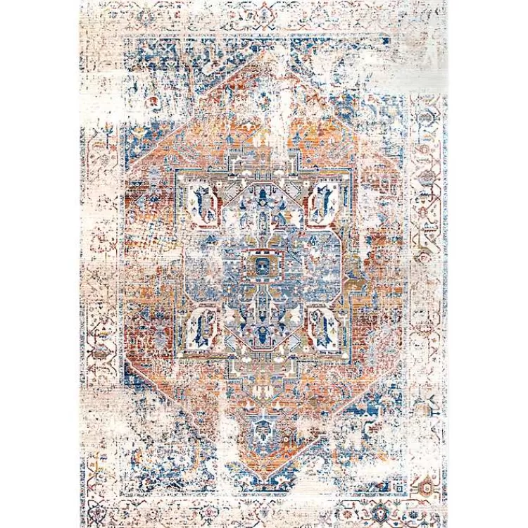 Orange Eli Medallion Fringe Area Rug, 5x8>Kirklands Home Cheap