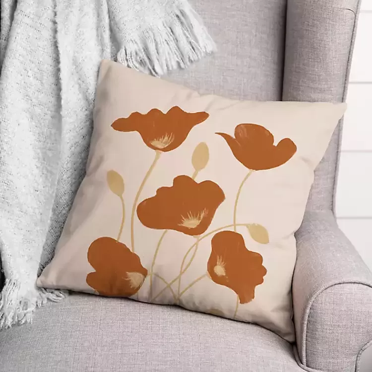 Orange Poppies Indoor/Outdoor Pillow>Kirklands Home Flash Sale