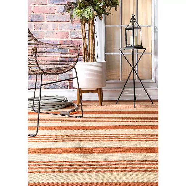 orange_robin_stripe_outdoor_rug_x_2.webp Robin Stripe Outdoor Rug, 5x8>Kirklands Home Cheap