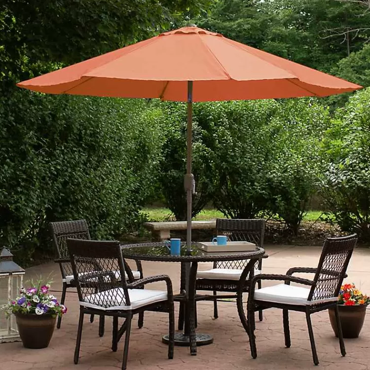 Orange Tilt Hand Crank Outdoor Umbrella>Kirklands Home Online