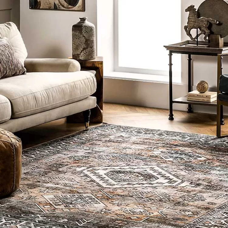 orange_tribal_washable_area_rug_x_8-1.webp Orange Tribal Washable Area Rug, 6x9>Kirklands Home Shop