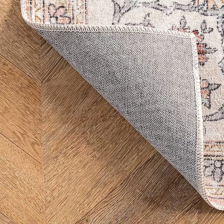 orange_vintage_floral_washable_area_rug_x_6.webp Orange Vintage Floral Washable Area Rug, 5x8>Kirklands Home Hot