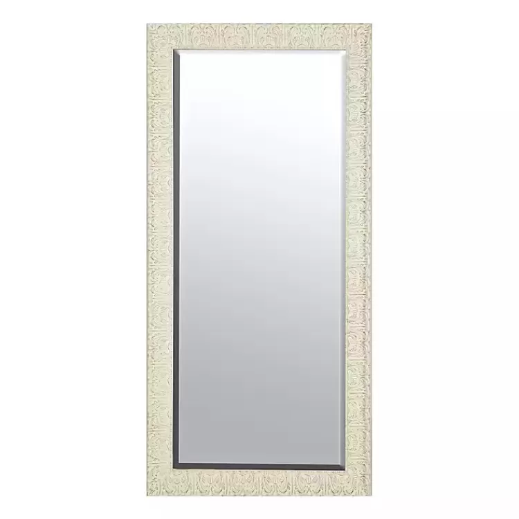 Ornate Distressed Cream Leaner Mirror>Kirklands Home Best