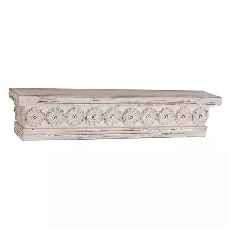 Ornate Farmhouse Wooden Wall Shelf, 28 in.>Kirklands Home Outlet