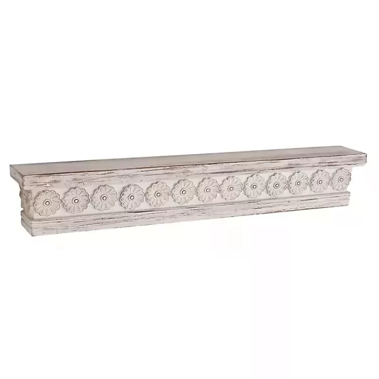 Ornate Farmhouse Wooden Wall Shelf, 36 in.>Kirklands Home Discount