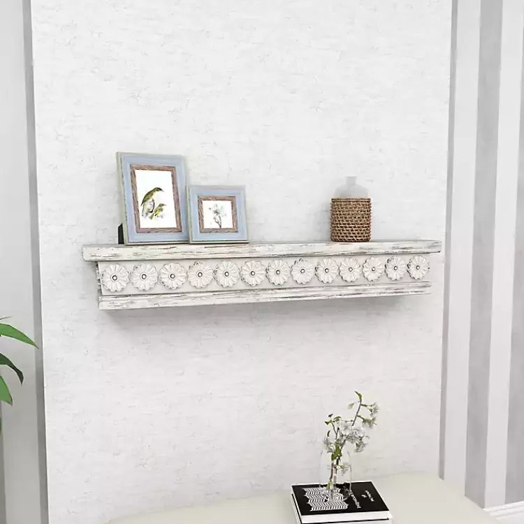 ornate_farmhouse_wooden_wall_shelf__in_7.webp Ornate Farmhouse Wooden Wall Shelf, 36 in.>Kirklands Home Discount
