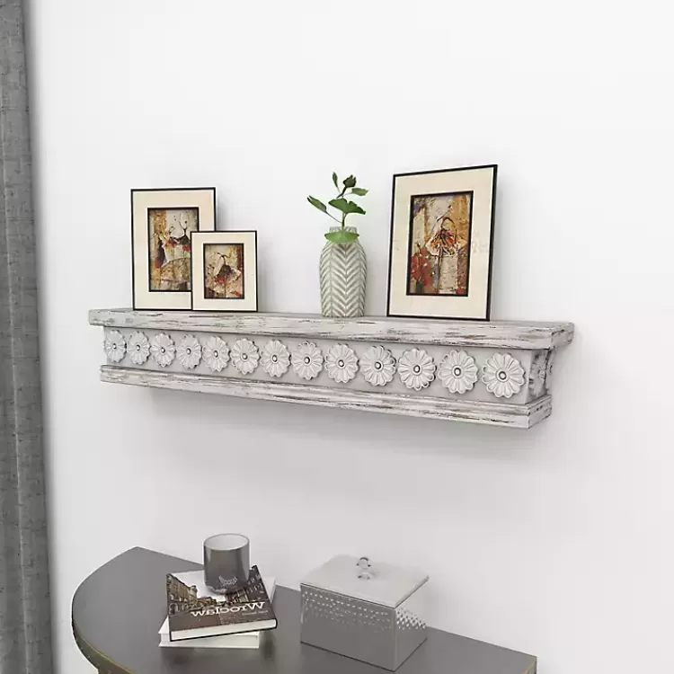 ornate_farmhouse_wooden_wall_shelf__in_8.webp Ornate Farmhouse Wooden Wall Shelf, 36 in.>Kirklands Home Discount