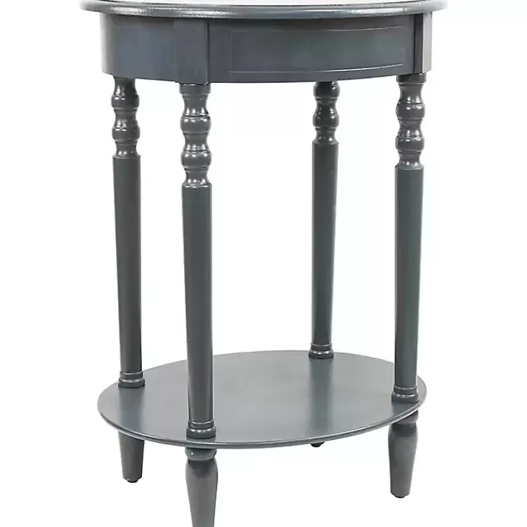 Oval Antique Navy Accent Table>Kirklands Home Flash Sale