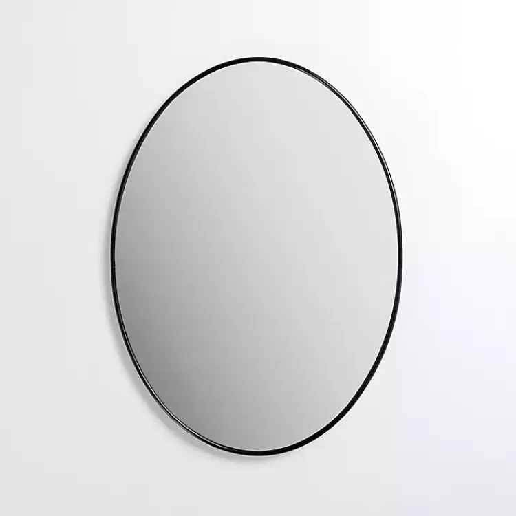 Oval Black Nouveau Linear Wall Mirror>Kirklands Home Store