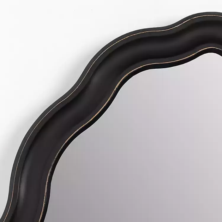Oval Catorina Black Wavy Wall Mirror>Kirklands Home Flash Sale