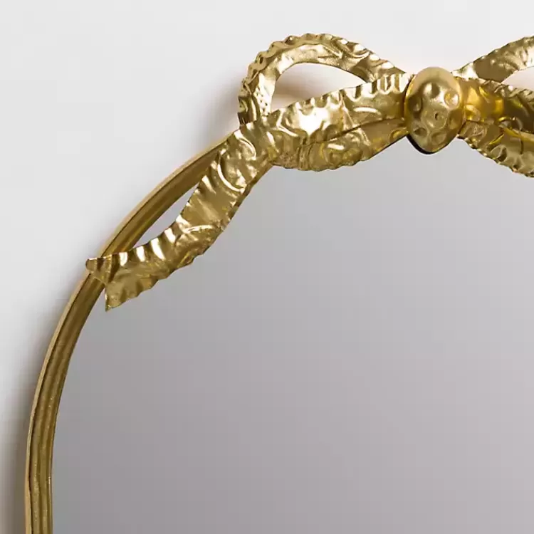 Oval Gold Bow Metal Wall Mirror>Kirklands Home Store