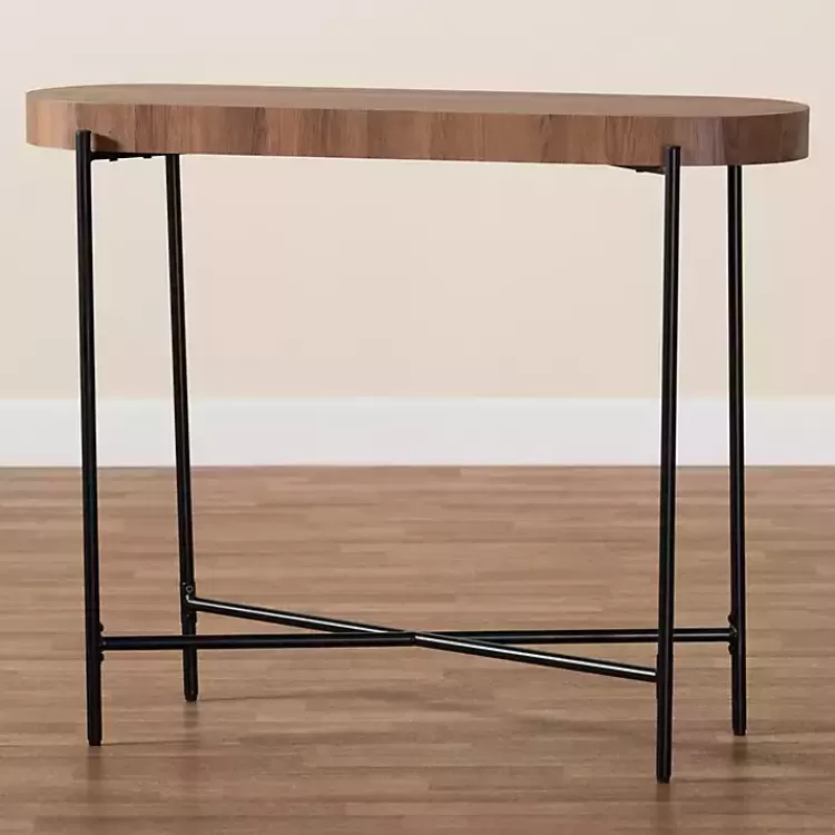 Oval Light Wood X Base Console Table>Kirklands Home New