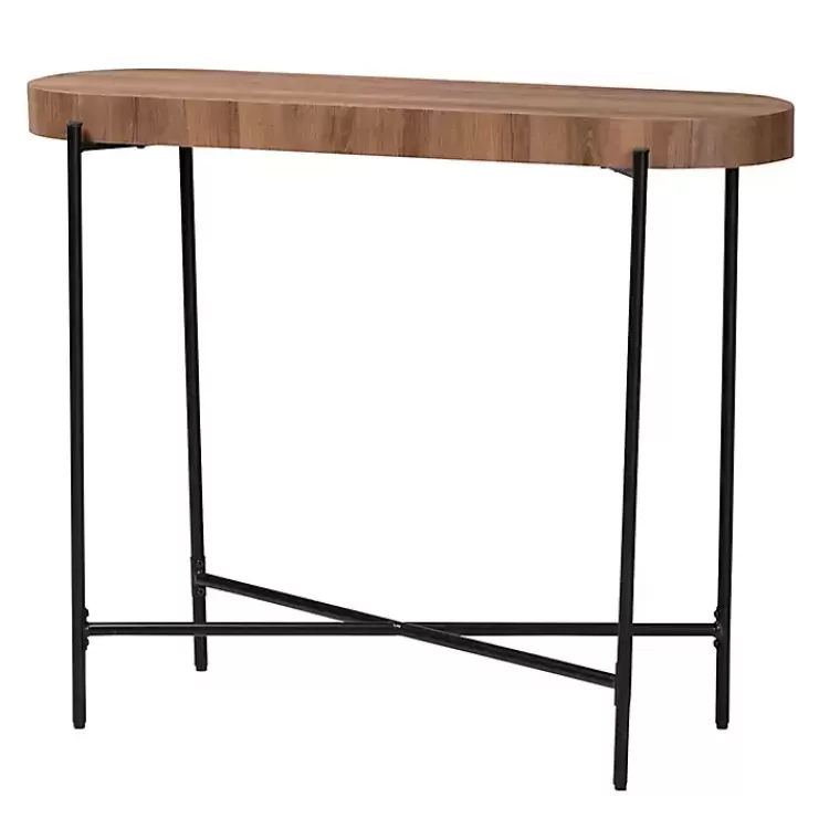Oval Light Wood X Base Console Table>Kirklands Home New