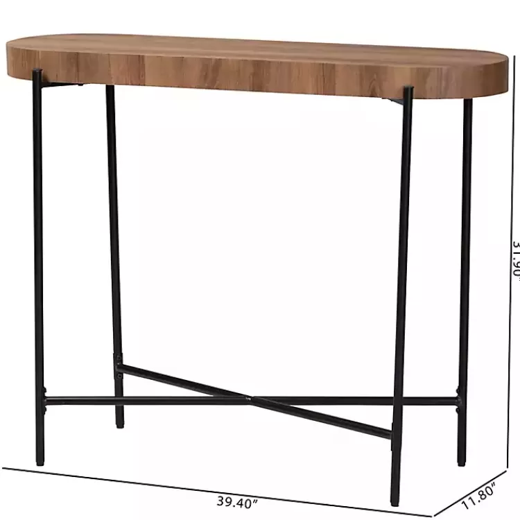 oval_light_brown_wood_x_base_console_table_7.webp Oval Light Wood X Base Console Table>Kirklands Home New