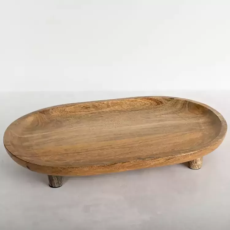 Oval Mango Wood Footed Serving Platter>Kirklands Home New