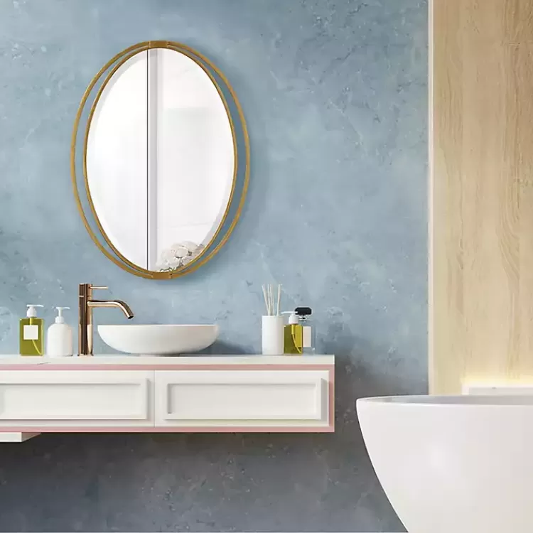 Oval Rhodes Gold Wall Mirror>Kirklands Home Best