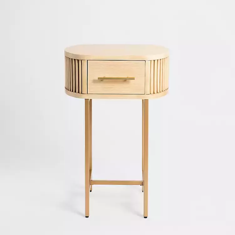 Oval Ribbed Single Drawer Accent Table>Kirklands Home Best