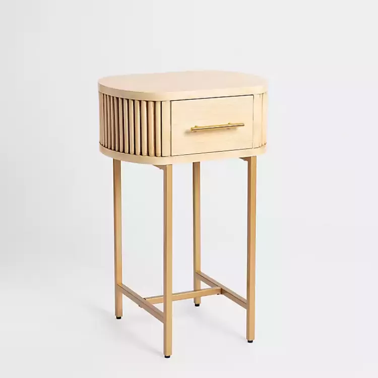 Oval Ribbed Single Drawer Accent Table>Kirklands Home Best