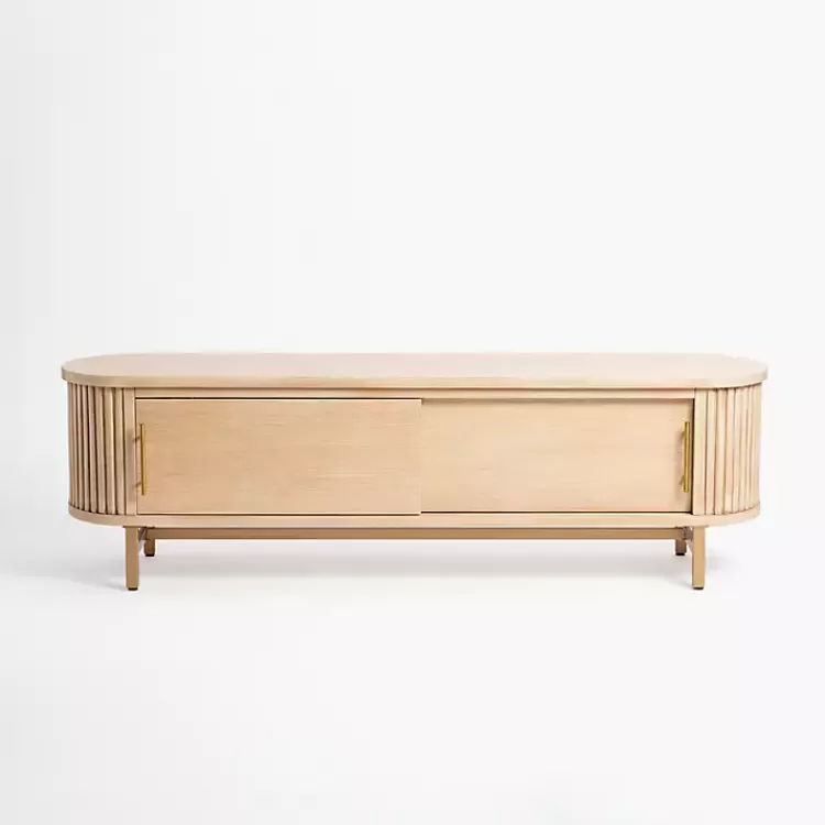 Oval Ribbed Sliding Doors Coffee Table>Kirklands Home Best Sale