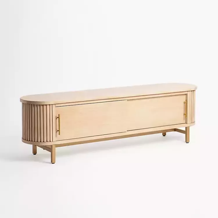 Oval Ribbed Sliding Doors Coffee Table>Kirklands Home Best Sale
