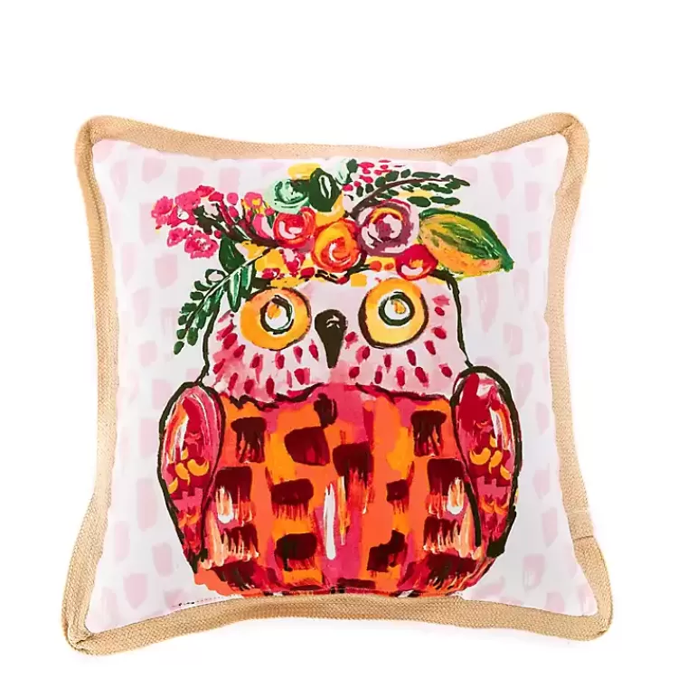 Owl Be There Jute Trim Outdoor Pillow>Kirklands Home Online