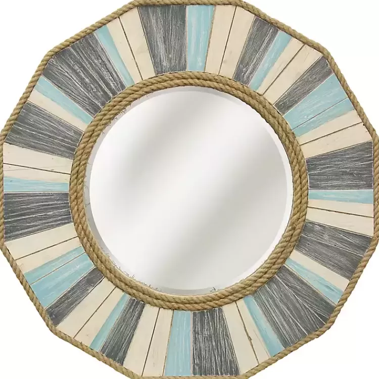 Painted Nautical Rope Wood Framed Wall Mirror>Kirklands Home Discount