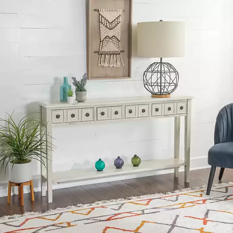 Paloma Cream 4-Drawer Console Table>Kirklands Home Outlet