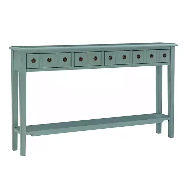 Paloma Teal 4-Drawer Console Table>Kirklands Home Flash Sale
