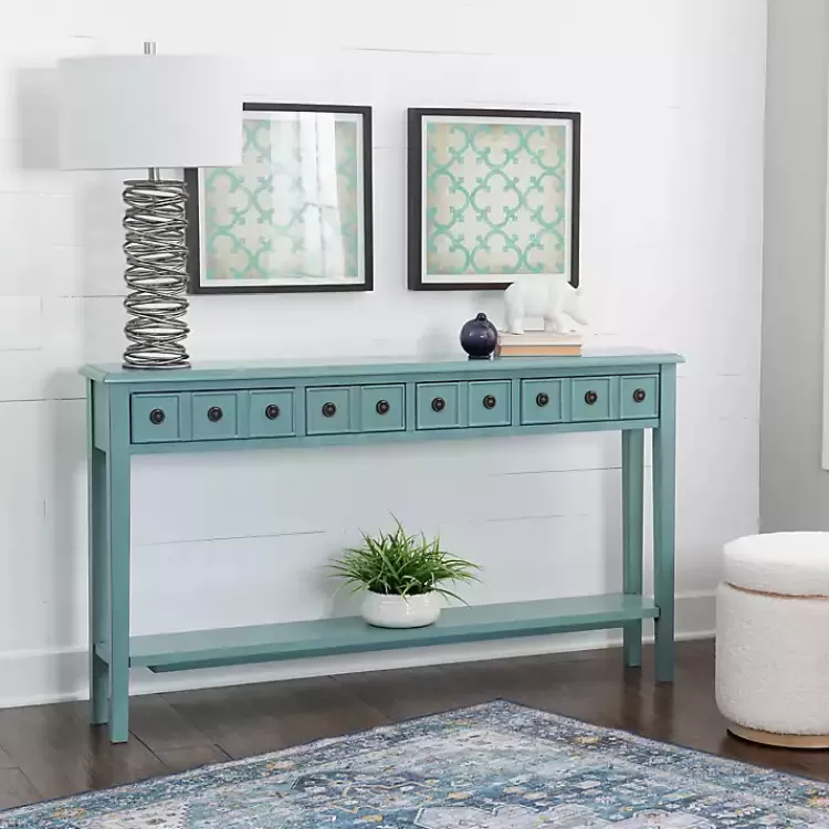 Paloma Teal 4-Drawer Console Table>Kirklands Home Flash Sale