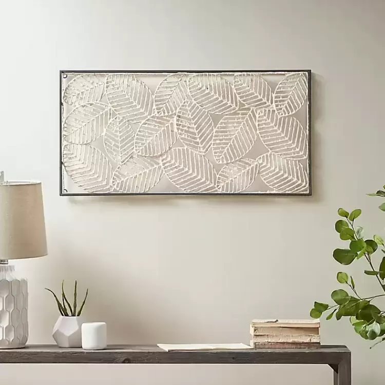 Paper Cloaked Leaves Metal Plaque>Kirklands Home Hot