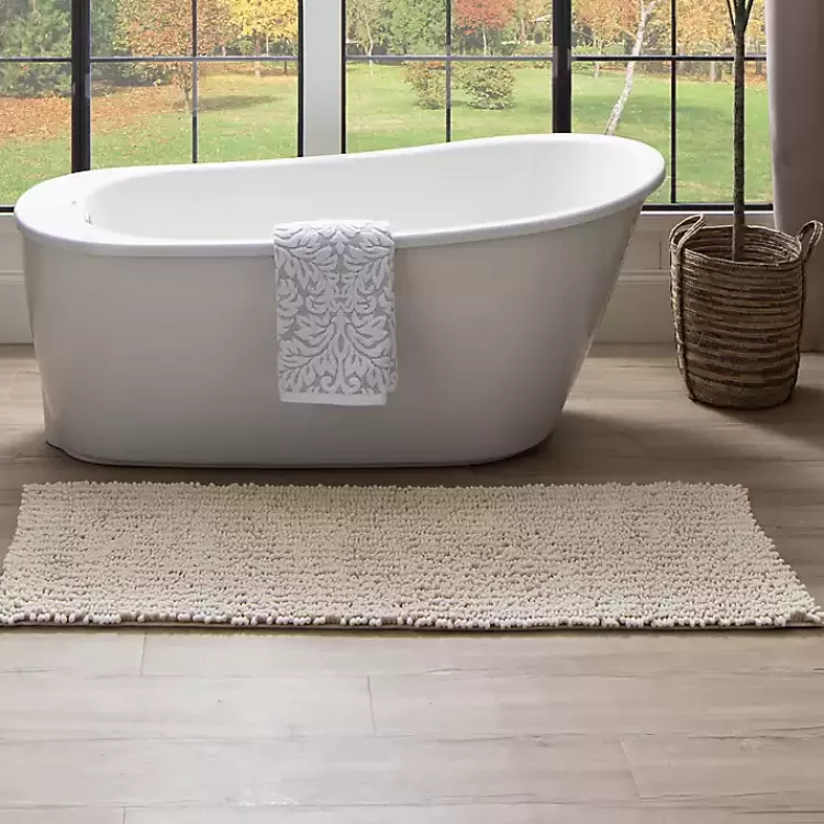 Parchment Lofty Pile Chenille Bath Mat, 34 in.>Kirklands Home New