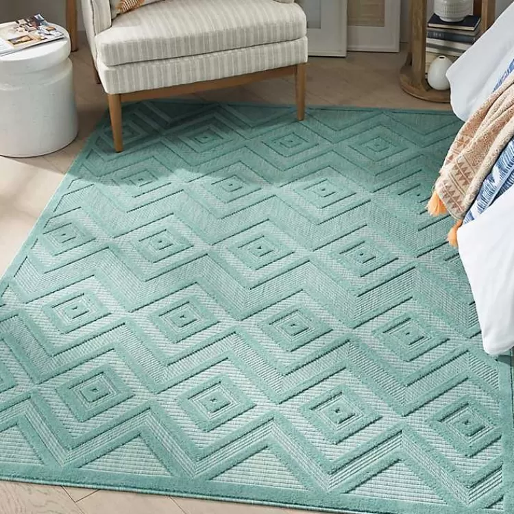 pastel_lime_diamond_outdoor_area_rug_x_5.webp Pastel Lime Diamond Outdoor Area Rug, 6x9>Kirklands Home Fashion