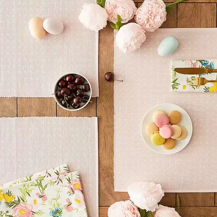 pastel_rose_dobby_placemats_set_of__4.webp Pastel Rose Dobby Placemats, Set of 6>Kirklands Home Fashion