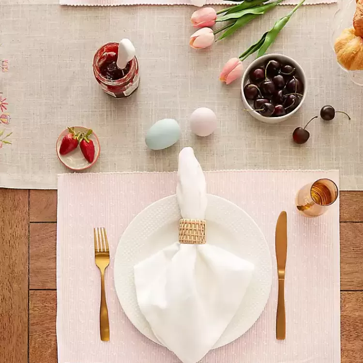 pastel_rose_dobby_placemats_set_of__5.webp Pastel Rose Dobby Placemats, Set of 6>Kirklands Home Fashion
