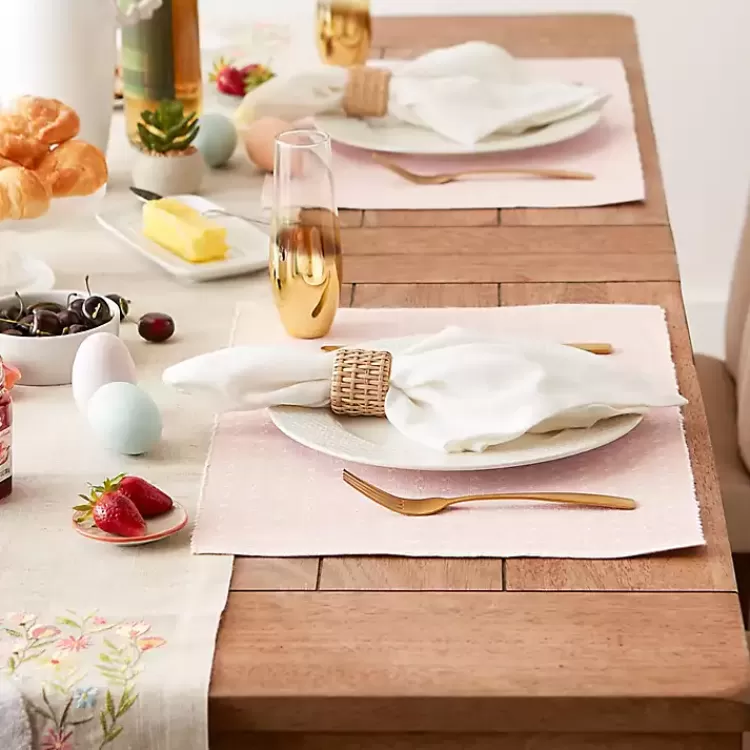 pastel_rose_dobby_placemats_set_of__6.webp Pastel Rose Dobby Placemats, Set of 6>Kirklands Home Fashion