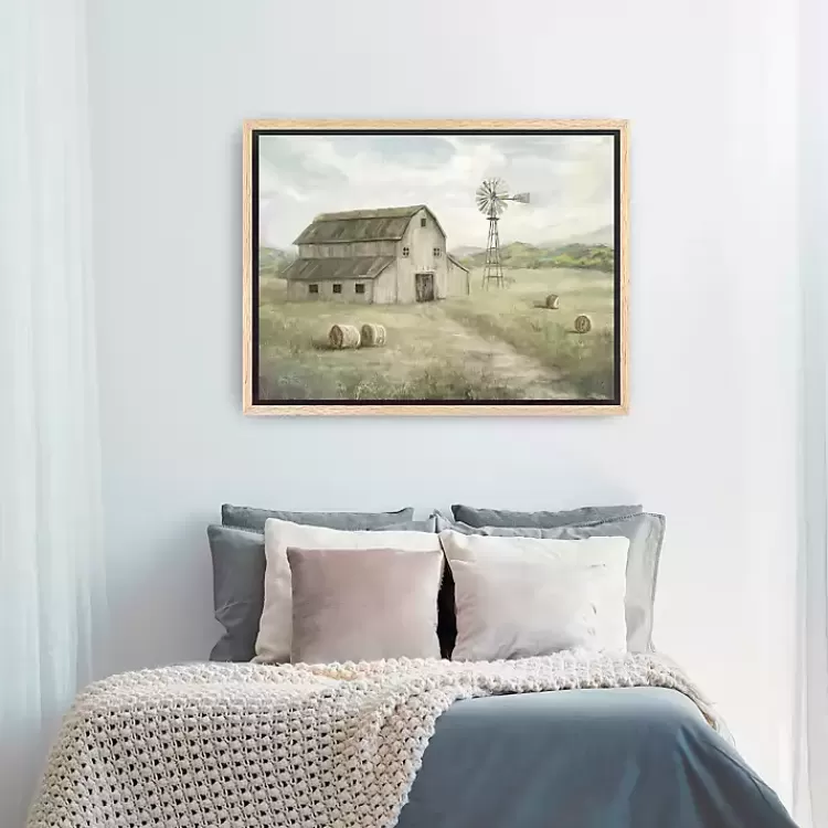 Peaceful Farm Oak Framed Canvas Art Print>Kirklands Home Clearance