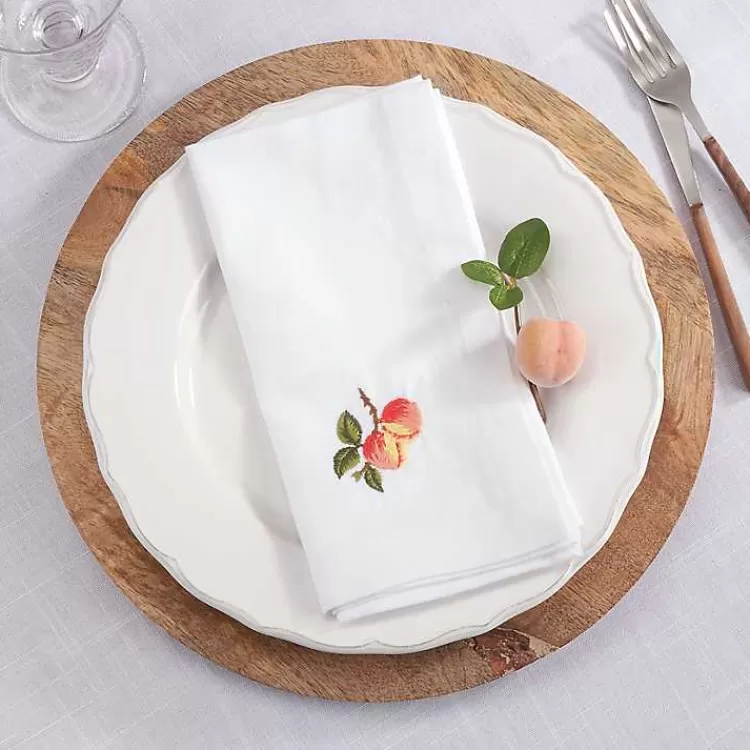 Peach Embroidered 4-pc. Napkin Set>Kirklands Home Flash Sale