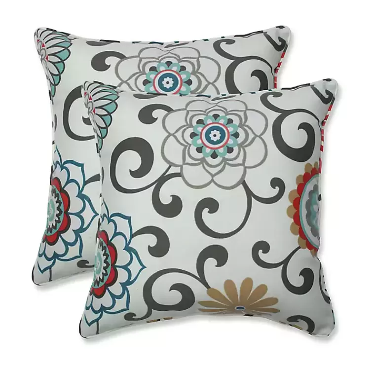 Peachtini Pom Pom Play Outdoor Pillows, Set of 2>Kirklands Home Clearance