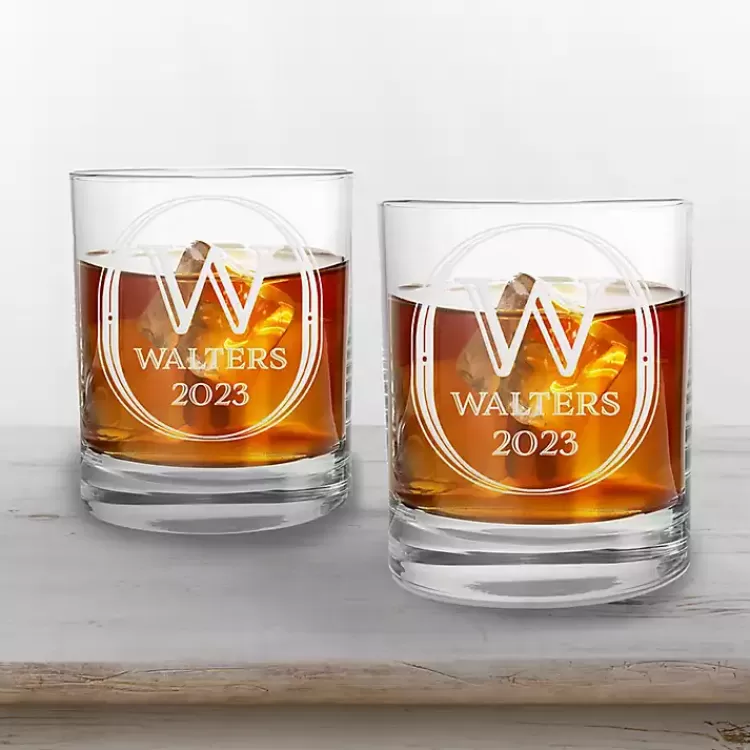 Personalized Art Deco Whiskey Glasses, Set of 2>Kirklands Home New